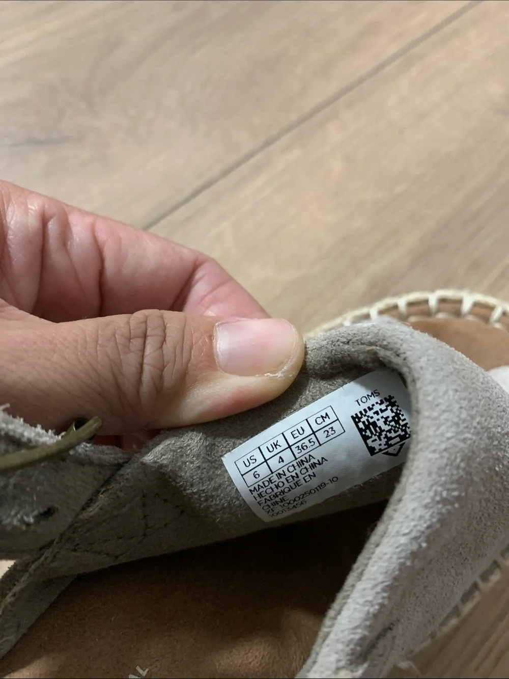 TOMS Taupe Suede Espadrille Slingback Sandals
